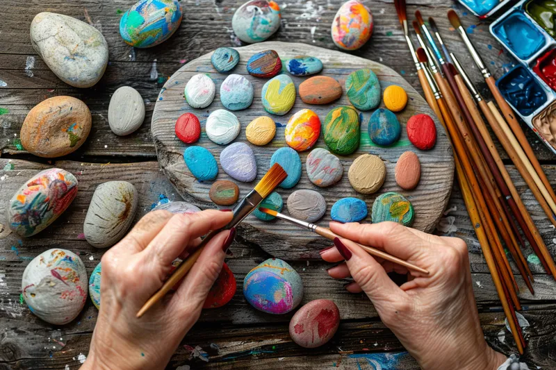 cómo pintar piedras de río para jardín, una tarea creativa