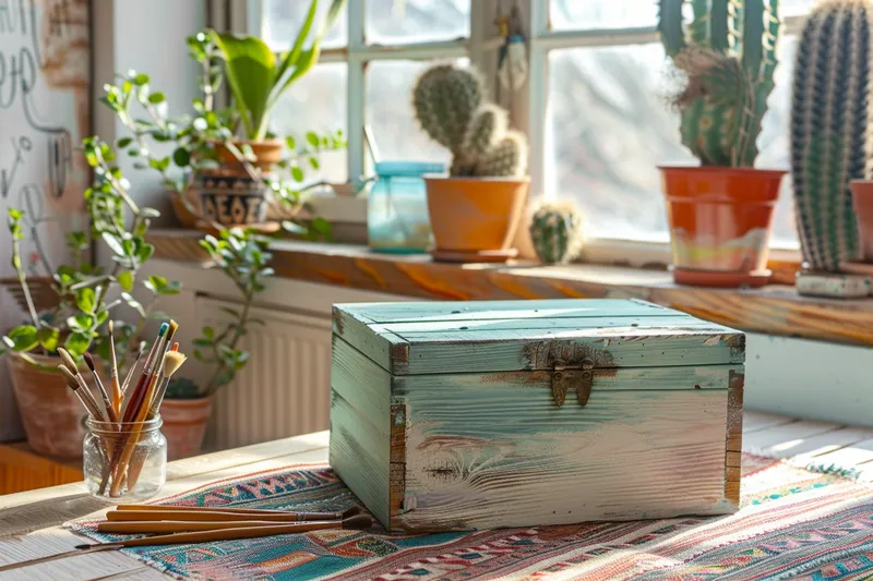 como pintar cajas de madera vintage