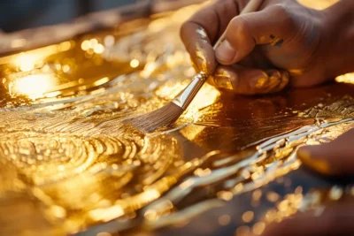 como pintar de dorado el metal