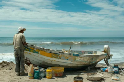 como pintar un barco de madera