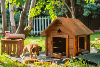 como pintar una casa de madera para perro