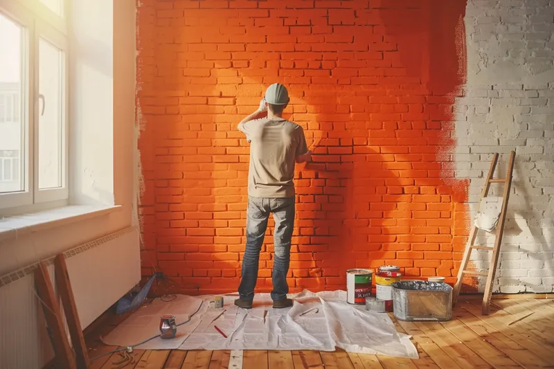 como pintar una pared de ladrillo rojo