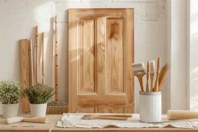 como pintar una puerta de madera con barniz