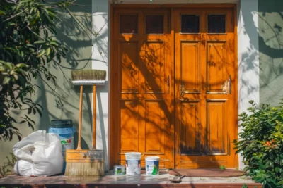 como pintar una puerta de madera exterior